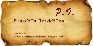Puskás Izidóra névjegykártya